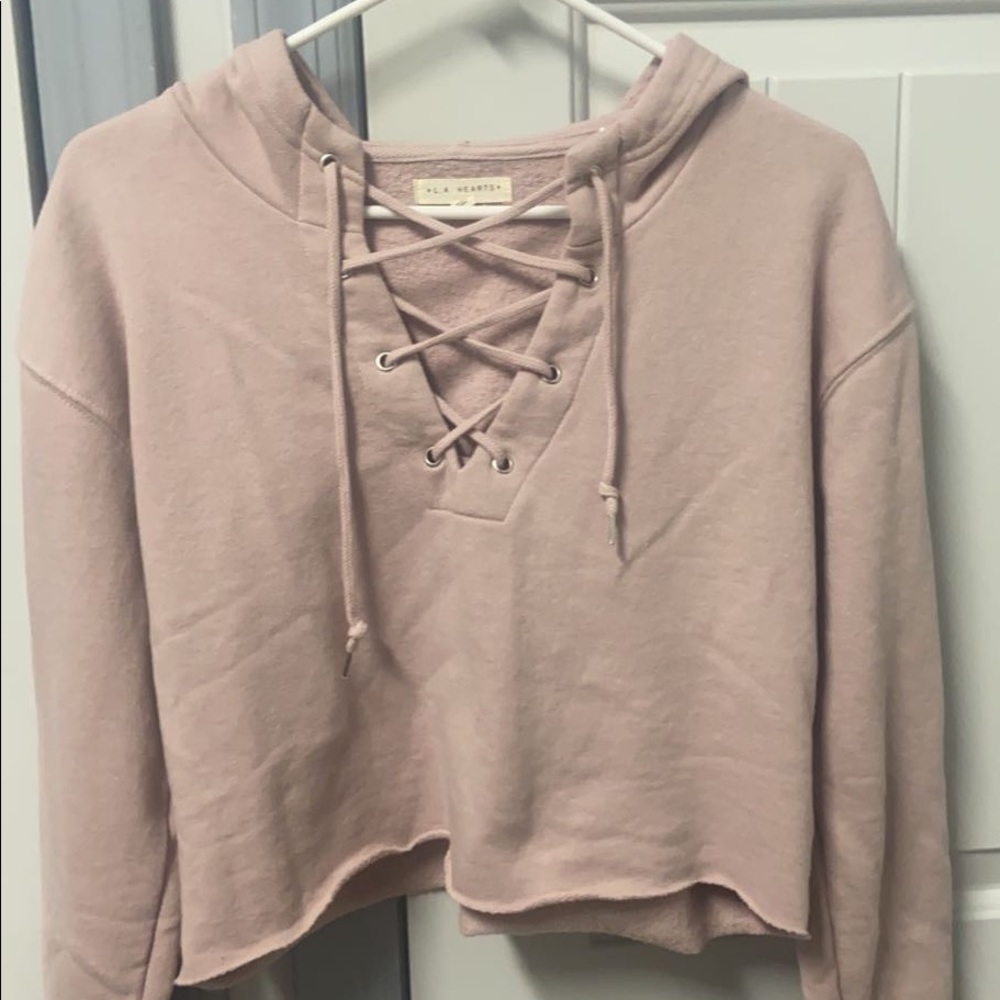LA Hearts Pink Cropped hoodie